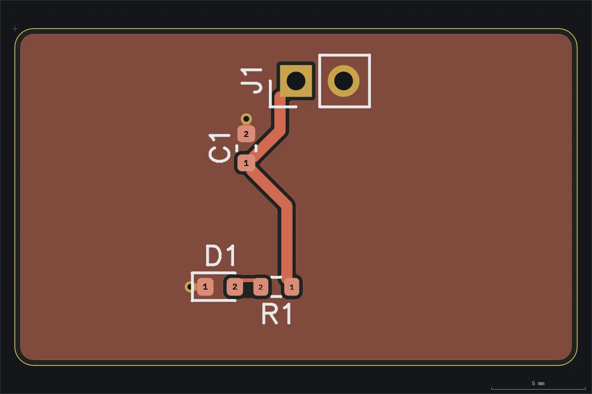 The routed blinky layout
